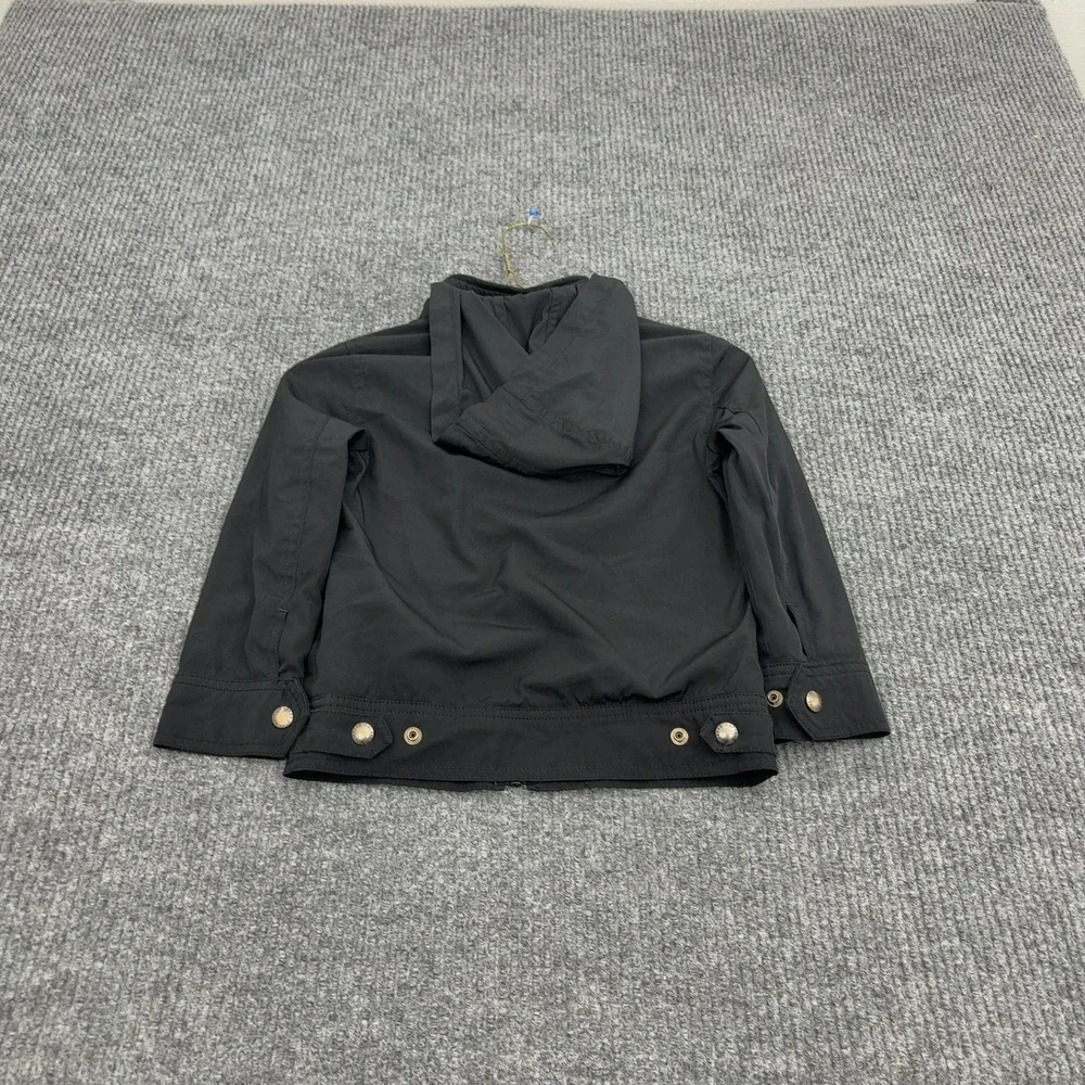 Polo Ralph Lauren Jacket Boys 5 Black Cotton Blend Hooded Full Zip Classic‎